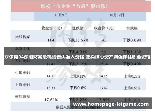 沙尔克04深陷财务危机险丧失准入资格 变卖核心资产勉强保住职业资格